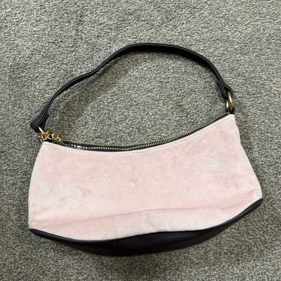 Juicy Couture Y2K Retro Vibe Shoulder Bag Dusty Blush Velour faux leather trim - Picture 2 of 3